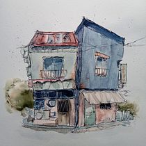 Mon projet du cours : Esquisses d'architecture expressives aux feutres de couleur. Sketching, Drawing, Architectural Illustration, Sketchbook & Ink Illustration project by Valérie Born - 02.18.2022