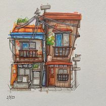My project for course: Expressive Architectural Sketching with Colored Markers. Sketching, Drawing, Architectural Illustration, Sketchbook & Ink Illustration project by audleyimagines - 02.27.2023