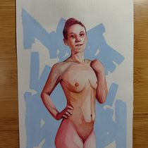Meu projeto do curso: Figura humana em aquarela. Un progetto di Illustrazione tradizionale, Belle arti, Pittura, Pittura ad acquerello, Disegno realistico e Disegno anatomico di Larissa Medeiros de Souza - 03.03.2023