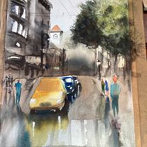 Mi proyecto del curso: Paisajes urbanos en acuarela. Een project van  Beeldende kunst, Aquarelschilderen y  Architecturale illustratie van Susana SL - 03.03.2023