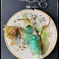 Mi proyecto del curso: Técnicas básicas de bordado y acuarela. Painting, Watercolor Painting, Embroider, and Textile Design project by Lara Coutinho - 03.03.2023