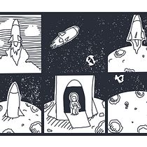 exercício U2 - viagem a lua. Design, Ilustração tradicional, Desenho a lápis, e Desenho projeto de Eduardo Lilja - 03.03.2023