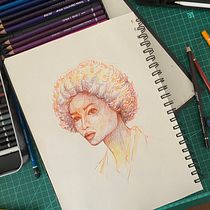 My project for course: Vibrant Portrait Drawing with Colored Pencils. Desenho, Desenho de retrato, Sketchbook, e Desenho com lápis de cor projeto de Juhi Sinha - 04.03.2023