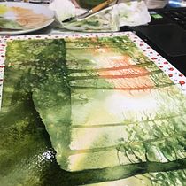 Mój projekt z kursu: Oniryczne pejzaże akwarelą: maluj światłem. Un projet de Peinture , et Aquarelle de kikifuko - 04.03.2023