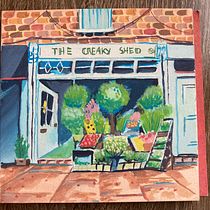 The Creaky Shed from Vibrant Urban Illustration with Gouache Paint. Painting, Sketching, Architectural Illustration, and Gouache Painting project by Marie-Eve Barrette - 03.03.2023