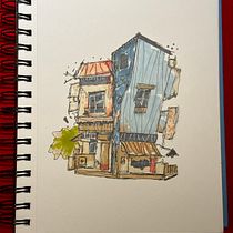 Meu projeto do curso: Desenho arquitetônico expressivo com marcadores coloridos. Sketching, Drawing, Architectural Illustration, Sketchbook & Ink Illustration project by mmstomas98 - 03.04.2023