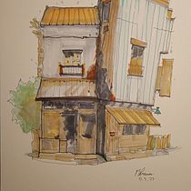 My project for course: Expressive Architectural Sketching with Colored Markers. Sketching, Drawing, Architectural Illustration, Sketchbook & Ink Illustration project by druidix13 - 03.05.2023