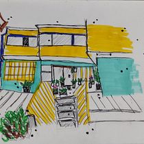 Meu projeto do curso: Desenho arquitetônico expressivo com marcadores coloridos. Sketching, Drawing, Architectural Illustration, Sketchbook & Ink Illustration project by cs_suzana - 02.28.2023