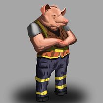 Sebastien - The Garbage Pig Ein Projekt aus dem Bereich Traditionelle Illustration, Design von Figuren, Digitale Illustration, Concept Art, Digitale Zeichnung und Digitale Malerei von albert.vilva - 05.03.2023