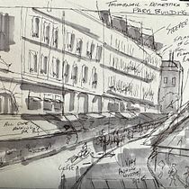My project for course: Architectural Sketching with Watercolor and Ink. Esboçado, Desenho, Pintura em aquarela, Ilustração arquitetônica, Sketchbook e Ilustração com tinta projeto de David Price - 03.03.2023