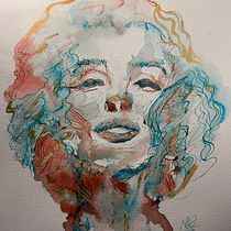 Marilyn Monroe: Ink, Gold & Perfume. Artes plásticas, Pintura, Desenho e Ilustração com tinta projeto de Nesrine Darragi - 05.03.2023