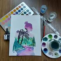 Mi proyecto del curso: Acuarela con doble exposición: pintura de naturaleza. Een project van Traditionele illustratie, Aquarelschilderen, Realistische tekening y Naturalistische illustratie van Belén Moreno - 05.03.2023