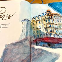 My project for course: Architectural Sketching with Watercolor and Ink. Esboçado, Desenho, Pintura em aquarela, Ilustração arquitetônica, Sketchbook e Ilustração com tinta projeto de July - 05.03.2023