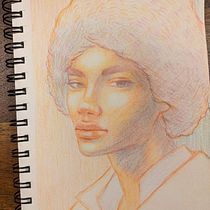 My project for course: Vibrant Portrait Drawing with Colored Pencils. Desenho, Desenho de retrato, Sketchbook, e Desenho com lápis de cor projeto de carol_peterson37 - 06.03.2023