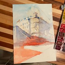 My project for course: Architectural Sketching with Watercolor and Ink. Esboçado, Desenho, Pintura em aquarela, Ilustração arquitetônica, Sketchbook e Ilustração com tinta projeto de Linn Soh - 06.03.2023