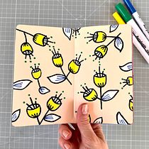 Mein Abschlussprojekt für den Kurs: Botanische Muster im Skizzenbuch. Ilustração tradicional, Pattern Design, Ilustração botânica, e Sketchbook projeto de Anja Kabakeris - 06.03.2023