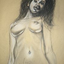 Mi proyecto del curso: Principios de dibujo anatómico con carboncillo. Un proyecto de Bellas Artes, Dibujo, Dibujo realista y Dibujo anatómico de alejandrogerones - 06.03.2023