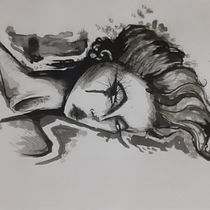 Meu projeto do curso: Pintura artística com tinta nanquim. Traditional illustration, Fine Arts, Painting, Pencil Drawing, Portrait Drawing, Artistic Drawing & Ink Illustration project by João Ramos - 03.06.2023