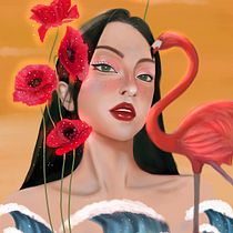 My project for course: Digital Fantasy Portraits with Photoshop. Un proyecto de Ilustración tradicional, Dibujo, Ilustración digital, Dibujo de Retrato, Dibujo digital y Pintura digital de Võ Khánh Linh - 06.03.2023