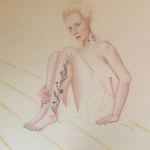 My project for course: Illustration with Pastel and Coloured Pencils. Un progetto di Illustrazione tradizionale, Belle arti, Disegno a matita, Disegno, Disegno di ritratti, Disegno realistico e Disegno artistico di annemillustrice - 07.03.2023