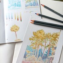 Mon projet du cours : Paysages : approche par le carnet de dessin et la couleur. Un progetto di Bozzetti, Creatività, Disegno a matita, Disegno e Sketchbook di entre_laque - 07.03.2023