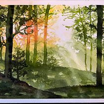 Mijn project van de cursus: Schilder dromerige aquarellandschappen met licht. Un projet de Peinture , et Aquarelle de linda_822229 - 07.03.2023