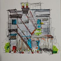 My project for course: Expressive Architectural Sketching with Colored Markers. Sketching, Drawing, Architectural Illustration, Sketchbook & Ink Illustration project by Fred Taygg - 03.03.2023