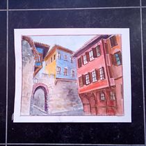 My project for course: Architectural Sketching with Watercolor and Ink. Esboçado, Desenho, Pintura em aquarela, Ilustração arquitetônica, Sketchbook e Ilustração com tinta projeto de Lilia Lang - 07.03.2023