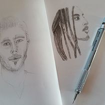 Mi proyecto del curso: Sketchbook de retrato: explora el rostro humano Ein Projekt aus dem Bereich Skizzenentwurf, Zeichnung, Porträtzeichnung, Artistische Zeichnung und Sketchbook von Esther Amorós - 08.03.2023