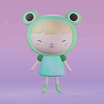 Frog-Girl Ein Projekt aus dem Bereich Traditionelle Illustration, Design von Figuren, Digitale Illustration, 3-D-Modellierung und Manga von Hannah Antonia Morscher - 07.03.2023