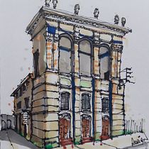 My project for course: Expressive Architectural Sketching with Colored Markers. Sketching, Drawing, Architectural Illustration, Sketchbook & Ink Illustration project by adrian_wyman - 03.08.2023