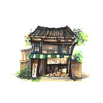 My Final Project for Course: Expressive Architectural Sketching with Colored Markers. Sketching, Drawing, Architectural Illustration, Sketchbook & Ink Illustration project by Charity Fleites - 03.10.2023