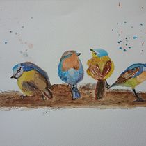 My project for course: Artistic Watercolor Techniques for Illustrating Birds. Projekt z dziedziny Malowanie akwarelą użytkownika Margaret Fraser - 09.03.2023