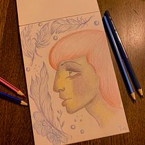 My project for course: Vibrant Portrait Drawing with Colored Pencils. Desenho, Desenho de retrato, Sketchbook, e Desenho com lápis de cor projeto de Iva DM - 10.03.2023