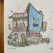 Il mio progetto del corso: Disegno architettonico espressivo con pennarelli colorati. Sketching, Drawing, Architectural Illustration, Sketchbook & Ink Illustration project by so_miatto - 03.10.2023