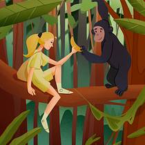 My project for course: Colorful Jane Goodall Illustration. Un progetto di Illustrazione tradizionale, Disegno, Illustrazione digitale e Disegno digitale di Paulina Offenbächer - 09.03.2023