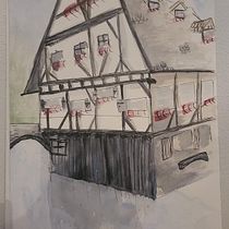 Mein Abschlussprojekt für den Kurs: Architektonische Zeichnung mit Aquarell und Tinte. Esboçado, Desenho, Pintura em aquarela, Ilustração arquitetônica, Sketchbook e Ilustração com tinta projeto de jenniferleuthold - 10.03.2023