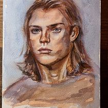 Mein Abschlussprojekt für den Kurs: Artistische Aquarellporträts. Fine Arts, Painting, Watercolor Painting, and Portrait Drawing project by isabelweiss - 03.11.2023