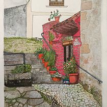 Mi proyecto del curso: Casa n°5. Painting, Sketching, Watercolor Painting, Architectural Illustration & Ink Illustration project by selfapapaya - 03.11.2023