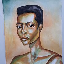 Meu projeto do curso: Retrato artístico em aquarela. Fine Arts, Painting, Watercolor Painting, and Portrait Drawing project by Gabriela Piuco - 03.10.2023
