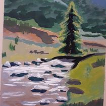 Mon projet du cours : Initiation à la peinture de paysages à la gouache. Fine Arts, Painting, Naturalistic Illustration, and Gouache Painting project by mariefrance_louise - 03.11.2023