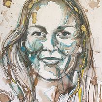 Mijn project van de cursus: Experimentele portretten met inkt, thee en alcohol. Artes plásticas, Pintura, Desenho e Ilustração com tinta projeto de a.vanbugnum - 11.03.2023