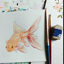 Mi proyecto del curso: Acuarela con detalles en filigrana y toques metálicos. Traditional illustration, Painting, Watercolor Painting, Botanical Illustration, Naturalistic Illustration, and Decorative Painting project by Belén Moreno - 03.11.2023