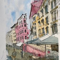My project for course: Architectural Sketching with Watercolor and Ink. Esboçado, Desenho, Pintura em aquarela, Ilustração arquitetônica, Sketchbook e Ilustração com tinta projeto de mike_dehaas - 09.03.2023