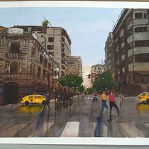 Mi proyecto del curso: Paisajes urbanos en acuarela. Een project van  Beeldende kunst, Aquarelschilderen y  Architecturale illustratie van Martha Ortiz - 12.03.2023