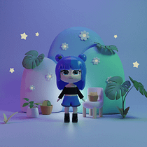 Mon projet du cours : Création de personnages kawaii en 3D avec Blender Ein Projekt aus dem Bereich Traditionelle Illustration, Design von Figuren, Digitale Illustration, 3-D-Modellierung und Manga von Laurelyne Damier - 12.03.2023
