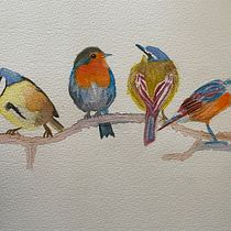 Mon projet du cours : Techniques artistiques d'aquarelle pour illustrer les oiseaux. Projekt z dziedziny Trad, c, jna ilustracja, Malowanie akwarelą, R, sunek realist, czn, Ilustracja naturalist i czna użytkownika aurore.mulamba - 11.03.2023