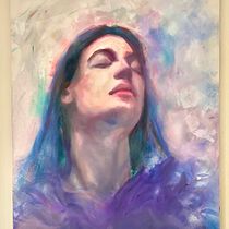 My project for course: Experimental Portraiture: Fusing Oil, Acrylic, and Spray Paint. Fine Arts, Painting, Acr, lic Painting, and Oil Painting project by Marianne Vila - 03.12.2023