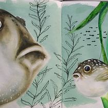 Mi proyecto del curso: Ilustración de universos marinos en acuarela. Traditional illustration, Painting, Watercolor Painting, and Naturalistic Illustration project by virginia villar - 03.13.2023