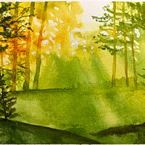 My project for course: Dreamy Watercolor Landscapes: Paint with Light. Un projet de Peinture , et Aquarelle de Paola Rodriguez - 13.03.2023